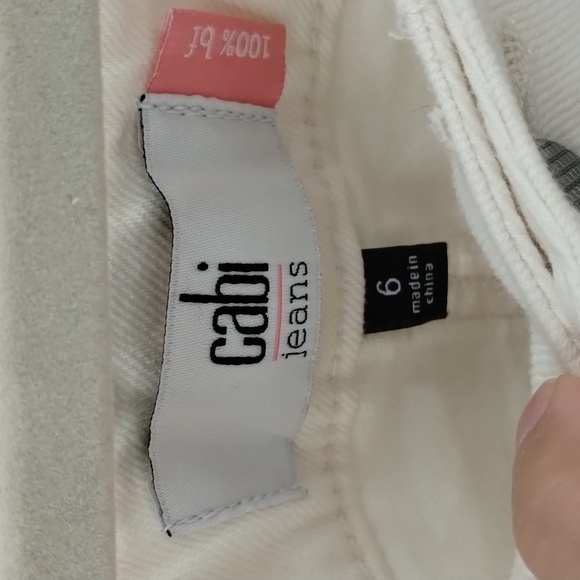 CAbi ivory white jeans style 6072 100% boyfriend size 6 cabi - Picture 6 of 12